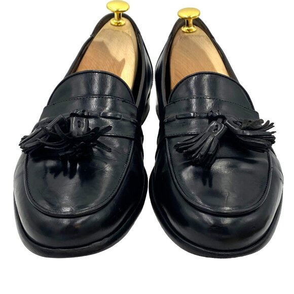 Italy Bragano Cole Haan men\'s size 10 black leather tassel loafer dress shoes main image 6